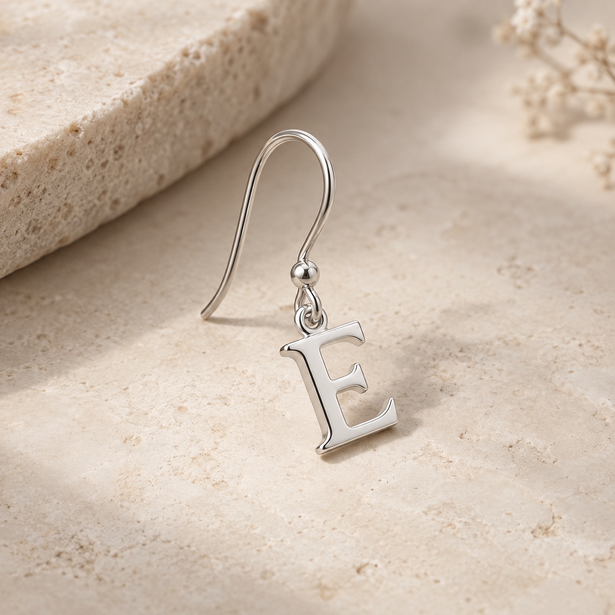 Silver Letter Earring (SINGLE)