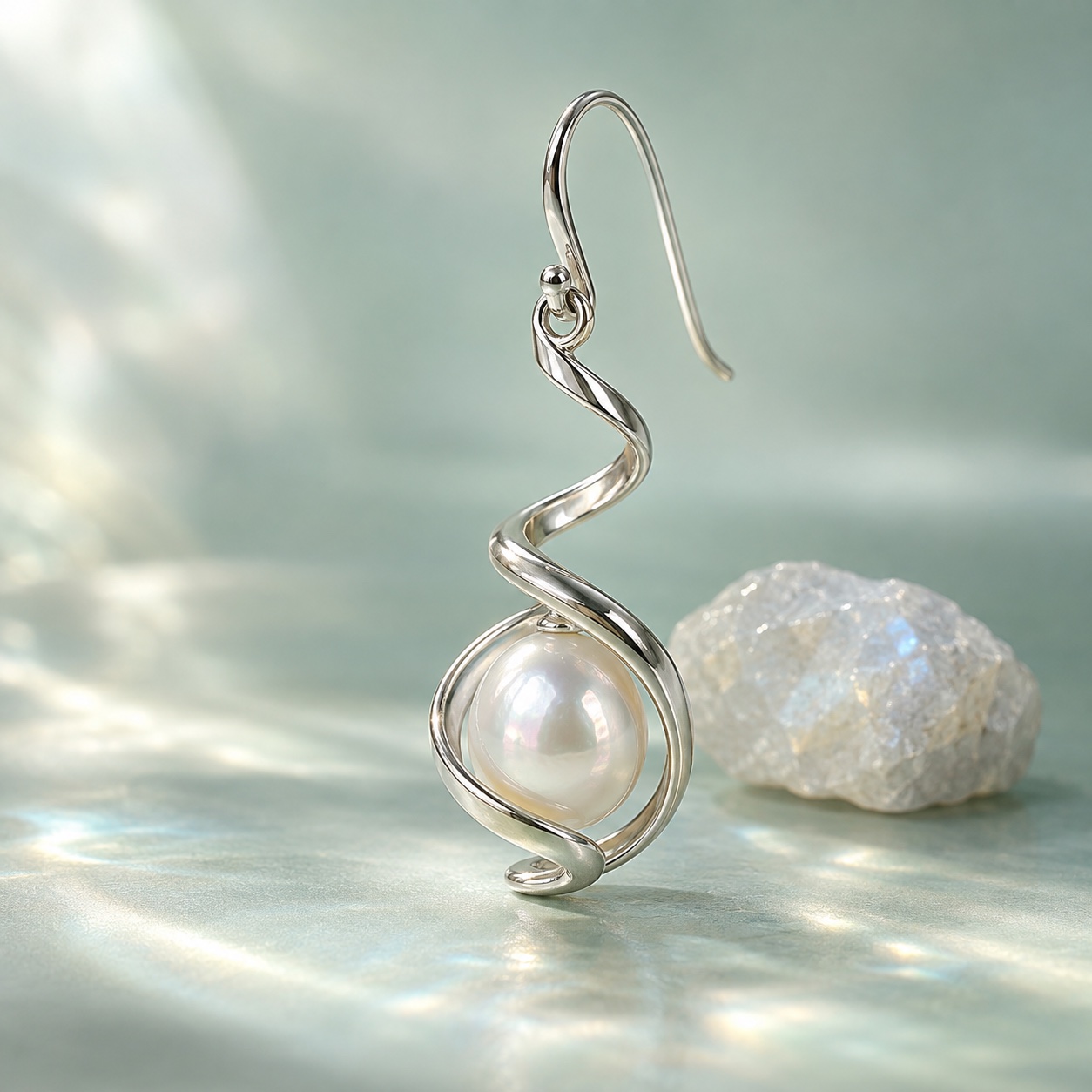 Thoundnest pearl earring design detail