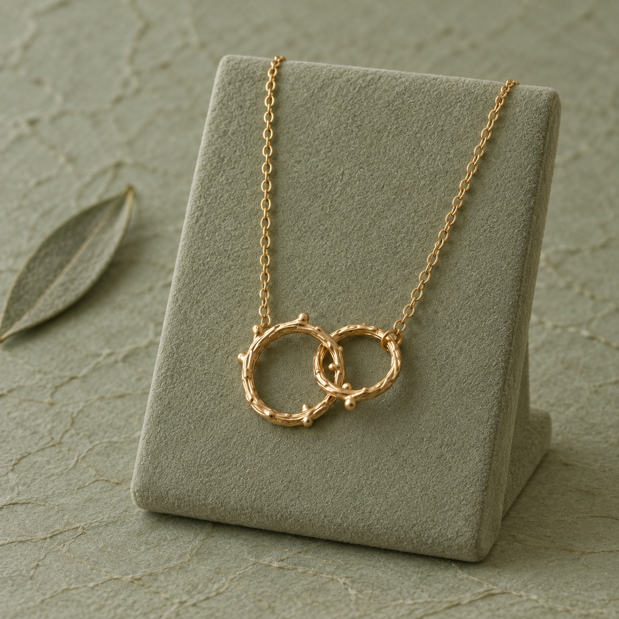 Small Interlocking Branches Circles Necklace view 2